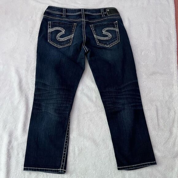 Suki High Capri Dark Wash Heavy Stitch Size 32 - Picture 5 of 8
